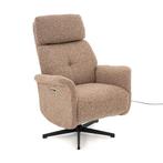 *WOONWINKEL* Relaxfauteuil Elektrisch Taupe Stof, Huis en Inrichting, Fauteuils, Verzenden, Nieuw, Stof