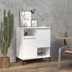 vidaXL Dressoir 60x35x70 cm bewerkt hout hoogglans wit, Huis en Inrichting, Kasten | Dressoirs, Verzenden, Nieuw, 50 tot 100 cm