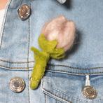 Broche Vilt Bloem - Tulpje Livia Pastel Terracotta/Paars -, Kinderen en Baby's, Kinderkamer | Inrichting en Decoratie, Ophalen of Verzenden