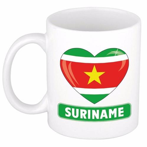 I love Suriname mok / beker 300 ml - Suriname versiering, Hobby en Vrije tijd, Feestartikelen, Ophalen of Verzenden