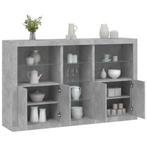 vidaXL Dressoir met LED-verlichting 162x37x100 cm betongrijs, Huis en Inrichting, Kasten | Dressoirs, Minder dan 50 cm, Verzenden