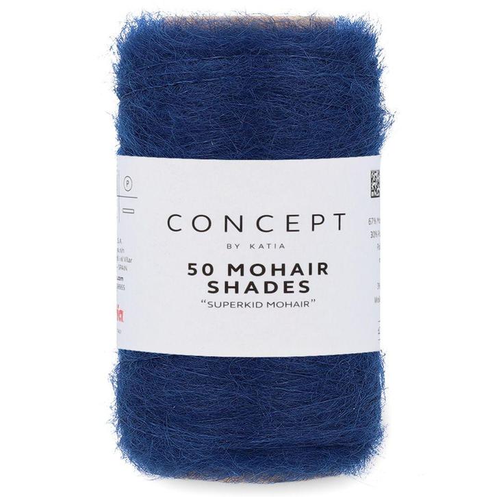 Katia Concept 50 Mohair Shades - 34 marineblauw - Mohair G, Hobby en Vrije tijd, Breien en Haken, Ophalen of Verzenden