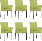 Set van 6 Felgroene leren moderne eetkamerstoelen - Toledo L, Nieuw, Vijf, Zes of meer stoelen, Modern, Leer