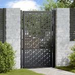 vidaXL Poort met kruisontwerp 105x155 cm staal zwart, Verzenden, Nieuw