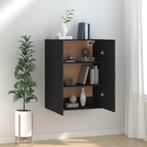 vidaXL Hangkast 69,5x34x90 cm bewerkt hout zwart, Huis en Inrichting, Verzenden, Nieuw