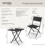 tectake® - Wicker Balkon- of Tuinbistroset - Zitgroep met 2, Huis en Inrichting, Verzenden, Zo goed als nieuw