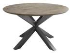 Stoere ronde eikenhouten eettafel met kruispoot - Ø140 CM, Huis en Inrichting, Tafels | Eettafels, Rond, Nieuw, Ophalen of Verzenden