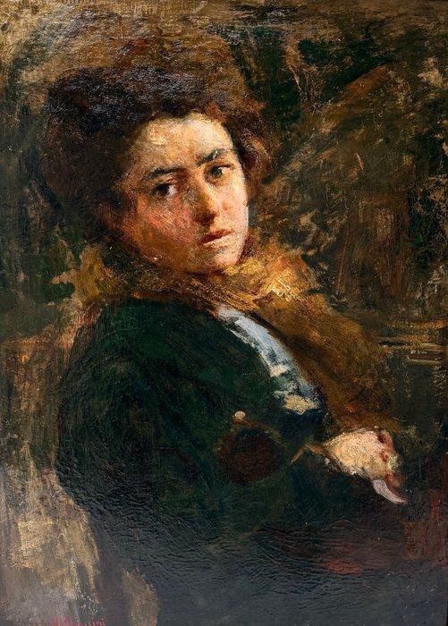Antonio Mancini (1852–1930) - La modella, Antiek en Kunst, Kunst | Schilderijen | Klassiek