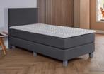 ACTIE! 1-Persoons boxspring Pamplona 90 200 Antraciet, 90 cm, Eenpersoons, Verzenden, Nieuw