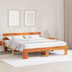 vidaXL Bedframe met hoofdeinde Bruin 180 x 200 cm Massief, Huis en Inrichting, Slaapkamer | Bedden, Verzenden, Nieuw, Bruin, Hout