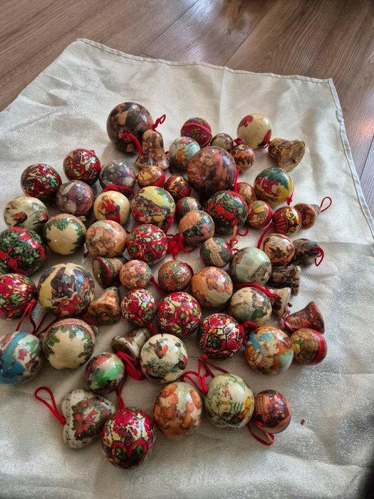 Kerstdecoratie (55) - Papier - Kerstballen papier mache, Diversen, Kerst
