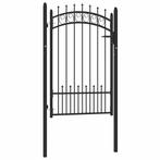 vidaXL Poort met speerpunten 100x150 cm staal zwart, Tuin en Terras, Tuinpoorten, Verzenden, Nieuw