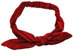 Haarband Knoop Strik Velvet Rib Rood, Nieuw