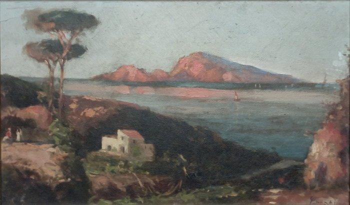 Copia da Guglielmo Giusti firmata Crespi (XX) - Paesaggio, Antiek en Kunst, Kunst | Schilderijen | Klassiek