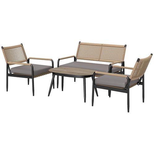TRUUSK Tuinmeubelset Van Polyrattan Lounge-Set Met 2-zits So, Tuin en Terras, Overige Tuin en Terras, Nieuw, Verzenden