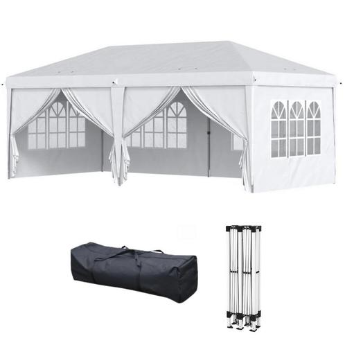 Huren | Partytent easy-up 3x6m wit, Tuin en Terras, Partytenten, Minder dan 4 meter, 5 tot 8 meter, Opvouwbaar, 2 meter of meer
