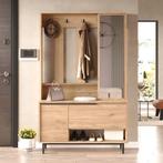 Halmeubel Vesanto halkast 178x112x35,5 cm eikenkleurig en zw, Huis en Inrichting, Kasten | Kledingkasten, Verzenden, Nieuw