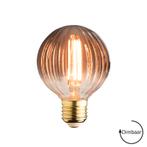 LED lamp geribbeld glas E27 | 4 watt dimbaar | 1800K extra w, Huis en Inrichting, Lampen | Losse lampen, Nieuw, E27 (groot), Overige typen