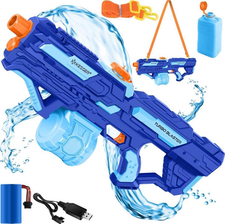 Waterpistool elektrisch - Zeer krachtig - Blauw - KESSER® •, Kinderen en Baby's, Speelgoed | Buiten | Los speelgoed, Zo goed als nieuw