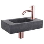 Fonteinset Differnz Bombai Natuursteen 40x22x9 cm Zwart Met, Ophalen of Verzenden, Nieuw, Chroom, Overige typen
