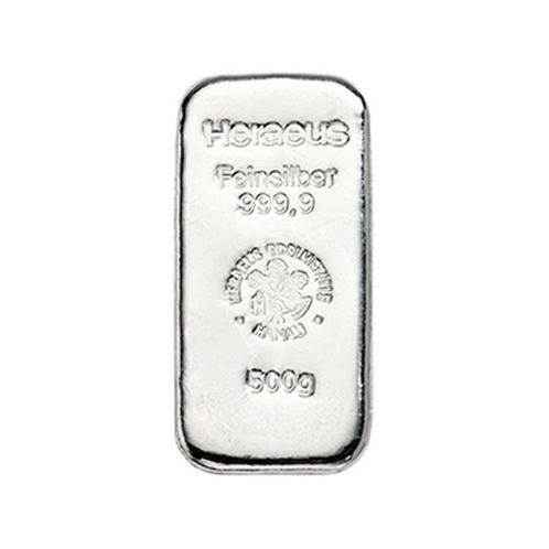 500 gram - Zilver .999 - Heraeus, Germany, Postzegels en Munten, Edelmetalen en Baren