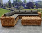 Sabuga hoek loungeset 5-delig naturel rotan, Ophalen of Verzenden, Nieuw