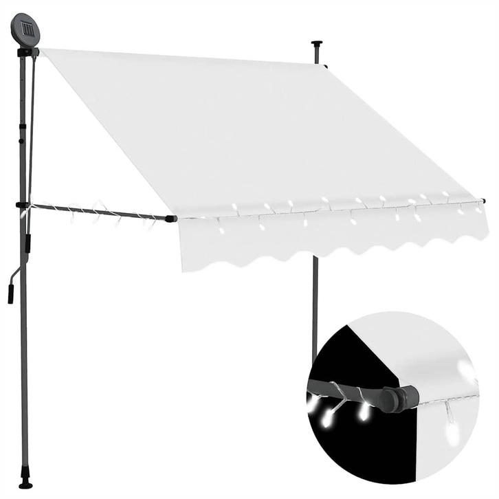 vidaXL Luifel handmatig uitschuifbaar met LED 200 cm, Tuin en Terras, Zonneschermen, Nieuw, Verzenden