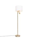 Vloerlamp brons met kap wit en leeslamp - Jelena, Huis en Inrichting, Lampen | Vloerlampen, Nieuw, Overige materialen, Modern