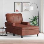 vidaXL Chaise Lounge Glanzend Bruin 91 x 157 x 91 cm Nep, Verzenden, Nieuw