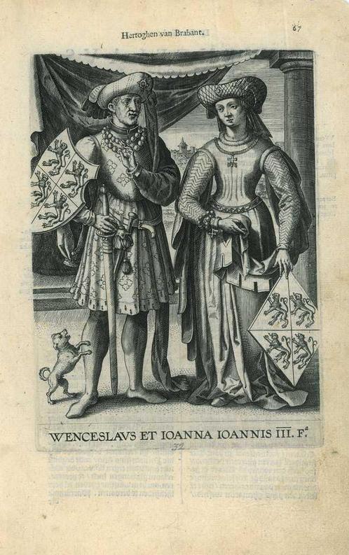 Portrait of Joanna, Duchess of Brabant and Lothier, Antiek en Kunst, Kunst | Etsen en Gravures