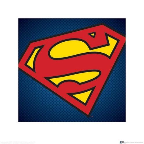 Kunstdruk DC Comics Superman Symbol 40x40cm, Huis en Inrichting, Woonaccessoires | Schilderijen, Tekeningen en Foto's, Nieuw, Verzenden