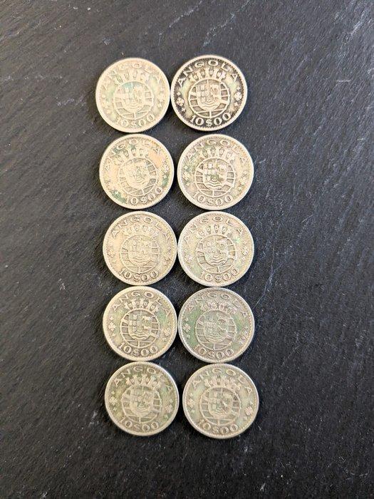 Portugees Angola. Republic. 10 escudos 1955 (10 moedas), Postzegels en Munten, Munten | Europa | Niet-Euromunten