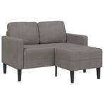 vidaXL 2-zitsbank met ligstoel L-vormig lichtgrijs 125 cm, Verzenden, Nieuw, Tweepersoons, Stof