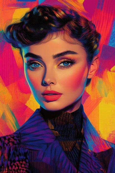 CoCo - Neon Glamour - XXL, Antiek en Kunst, Kunst | Schilderijen | Modern