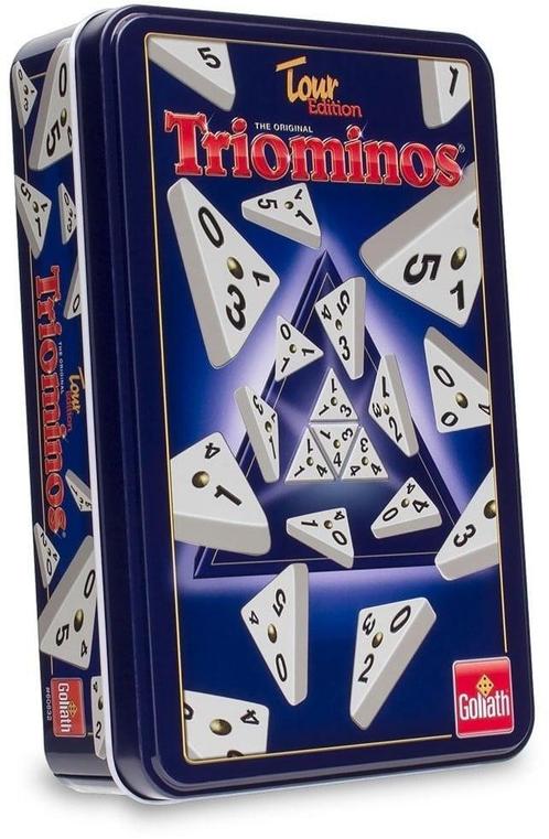 Triominos Travel Tour Edition (Tin) | Goliath - Reisspellen, Hobby en Vrije tijd, Gezelschapsspellen | Bordspellen, Nieuw, Verzenden