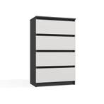 Ladekast M 4 lades antraciet wit 70 cm breed Antraciet wit, Huis en Inrichting, 3 of 4 laden, Verzenden, Nieuw, Overige houtsoorten