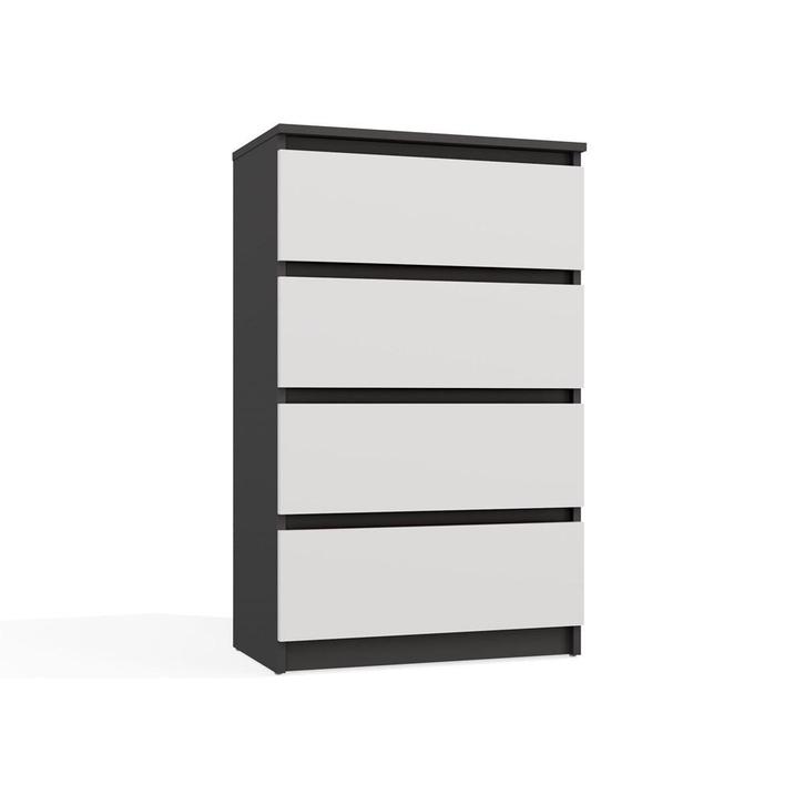 Ladekast M 4 lades antraciet wit 70 cm breed Antraciet wit, Huis en Inrichting, Kasten | Ladekasten, Nieuw, 3 of 4 laden, Overige houtsoorten