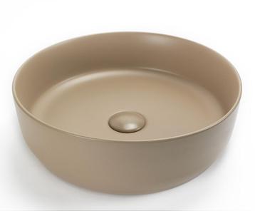 Gekleurde ronde waskom mat zand beige beschikbaar voor biedingen