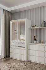 kledingkast  creme met spiegel 90 cm Creme (Kledingkasten), Huis en Inrichting, Kasten | Kledingkasten, Verzenden, Nieuw, 50 tot 100 cm