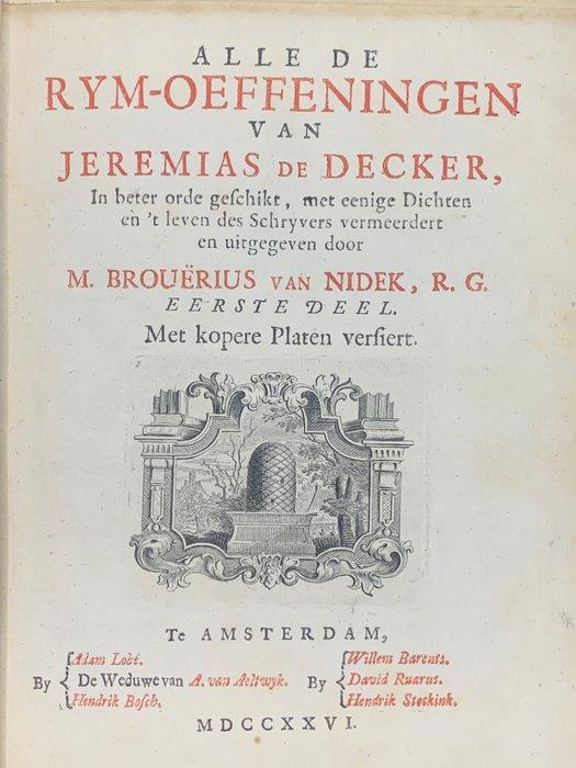 Jeremias de Decker - Illustraties: Rembrand van Rhyn, J.C., Antiek en Kunst, Antiek | Boeken en Bijbels