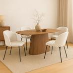 Mangohouten Eettafel Mick Deens ovaal 160×90 cm, Verzenden, Nieuw, Industriële meubels, Ovaal