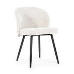 *WOONWINKEL* Eleonora Riley Eetkamerstoel Met Ronde Rug Beig, Huis en Inrichting, Stoelen, Verzenden, Nieuw, Wit, Stof