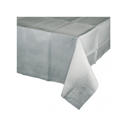 Tafelkleed zilver grijs 274 x 137 cm papier - Tafelkleden, Hobby en Vrije tijd, Feestartikelen, Ophalen of Verzenden