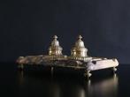 Inktpot - Encrier double style empire - Brons en marmer
