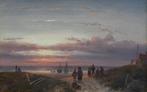 Charles Henri Joseph Leickert (1816-1907) - Strandgezicht, Antiek en Kunst