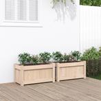 vidaXL Plantenbakken 2 st cm massief grenenhout, Verzenden, Nieuw, 60 tot 100 cm, Hout