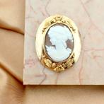 Grote gouden broche/hanger met camee | Antiek (vintage), Ophalen of Verzenden, Gebruikt, Goud, Overige merken