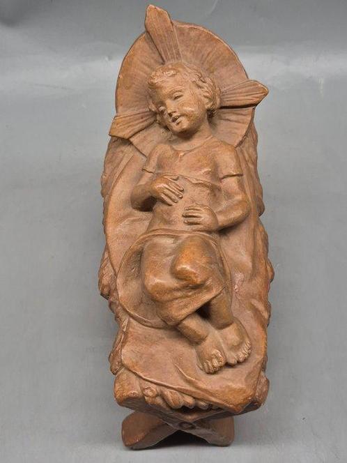 Figuur - Terrakottafigur – „Schlafendes Kind in der Krippe“, Antiek en Kunst, Antiek | Boeken en Bijbels