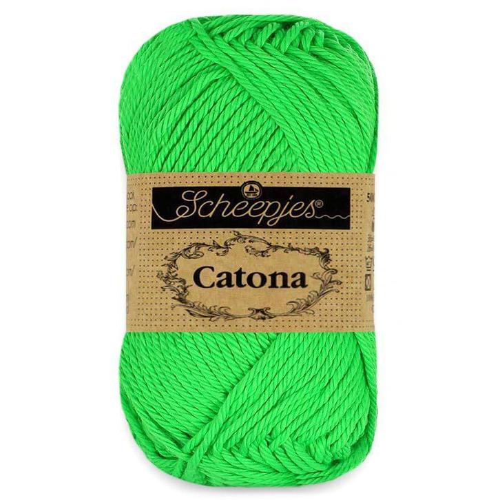 Scheepjes Catona 50 gram - 602 neon groen - Katoen Garen, Hobby en Vrije tijd, Breien en Haken, Ophalen of Verzenden