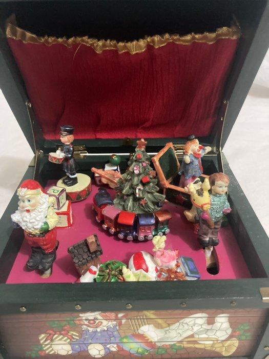 (9) Superbe boite à musique du Père Noel et son train décors, Antiek en Kunst, Curiosa en Brocante